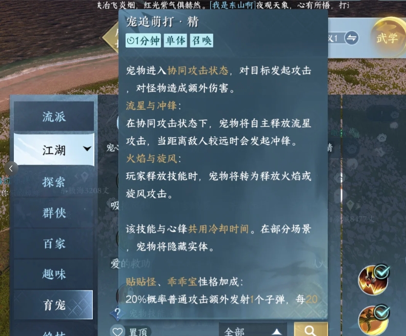 逆水寒手游育寵戰(zhàn)斗技能怎么用